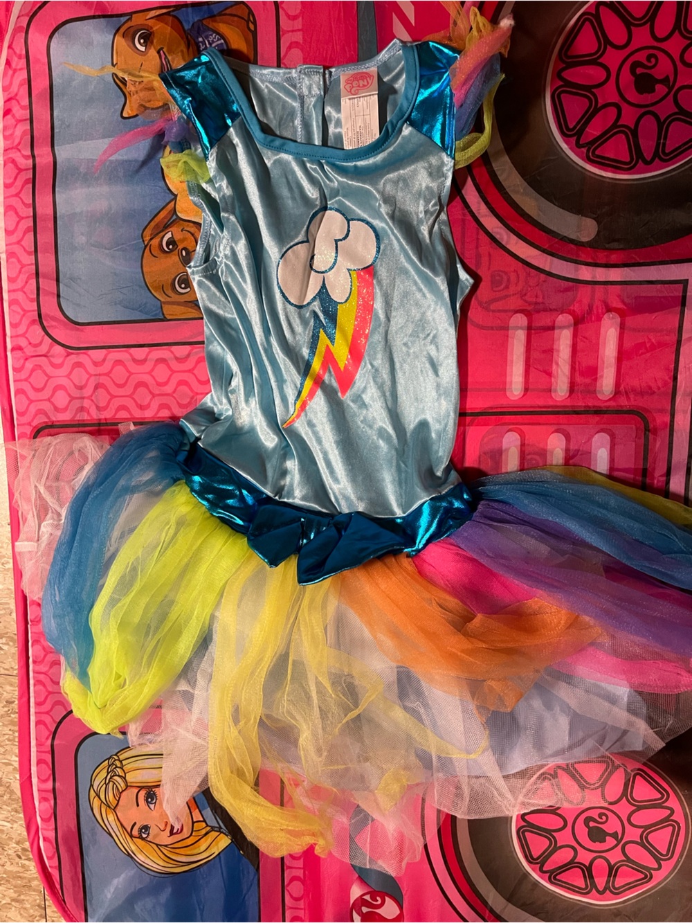 My Little Pony Blue Rainbow Lightning Tutu Dress with Multicolor Tulle